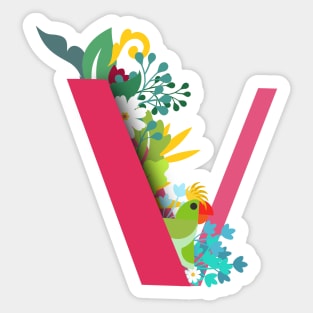 Tropical alphabet v Sticker